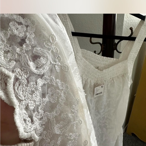 Free People Ivory Textured Sleeveless Romper - Picture 4 of 5